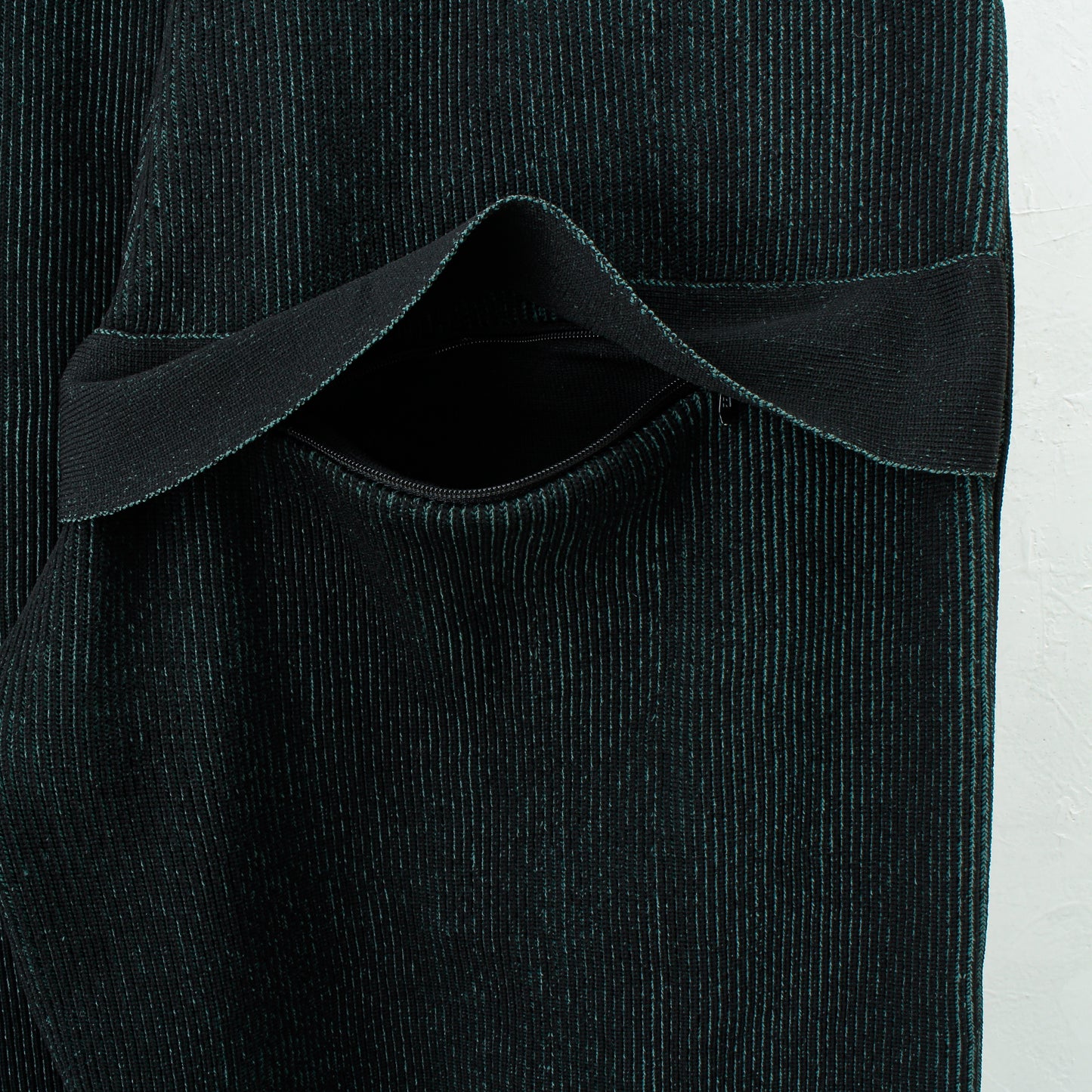 RIDGE KNIT WIDE PANTS / black
