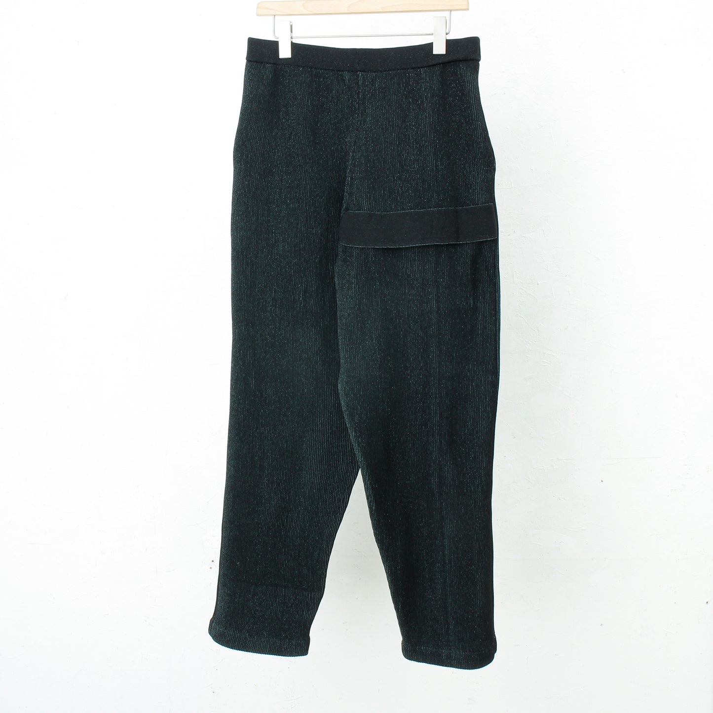 RIDGE KNIT WIDE PANTS / black