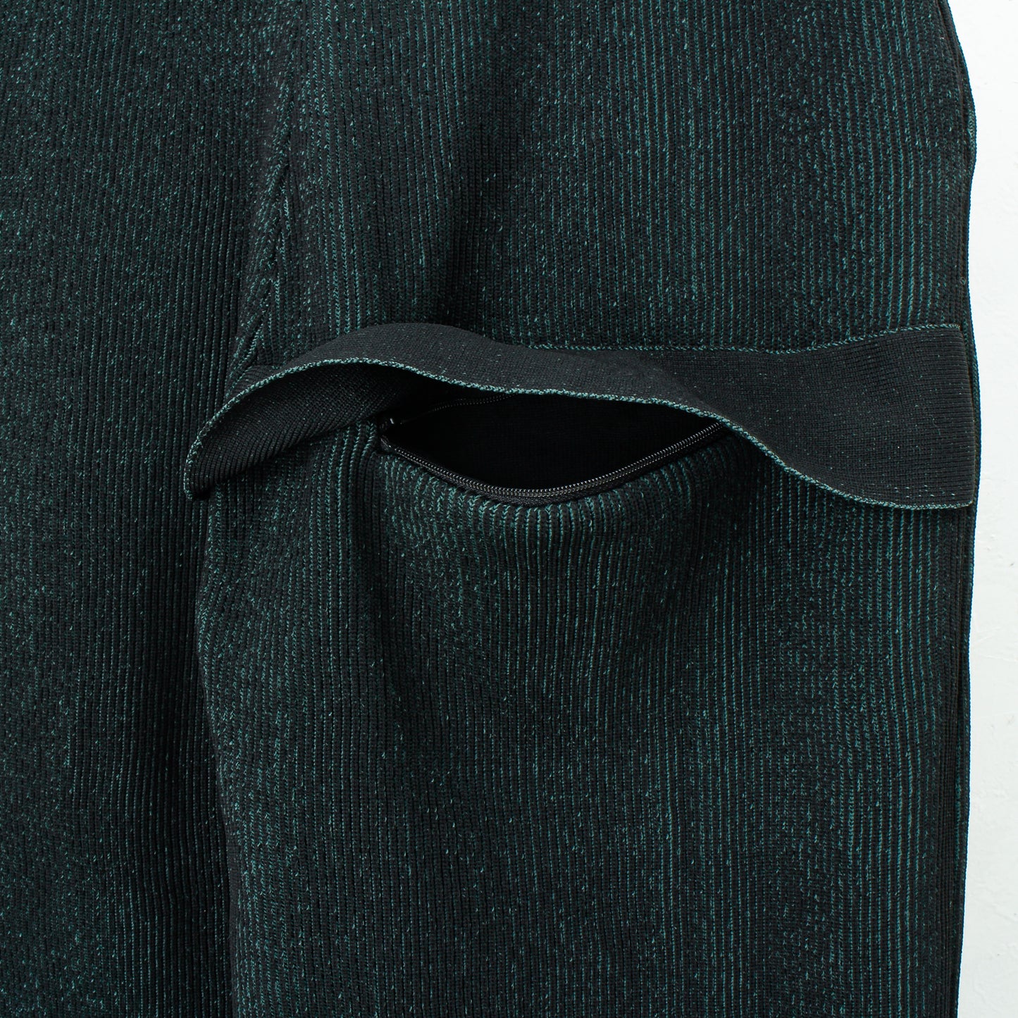 RIDGE KNIT WIDE PANTS / black