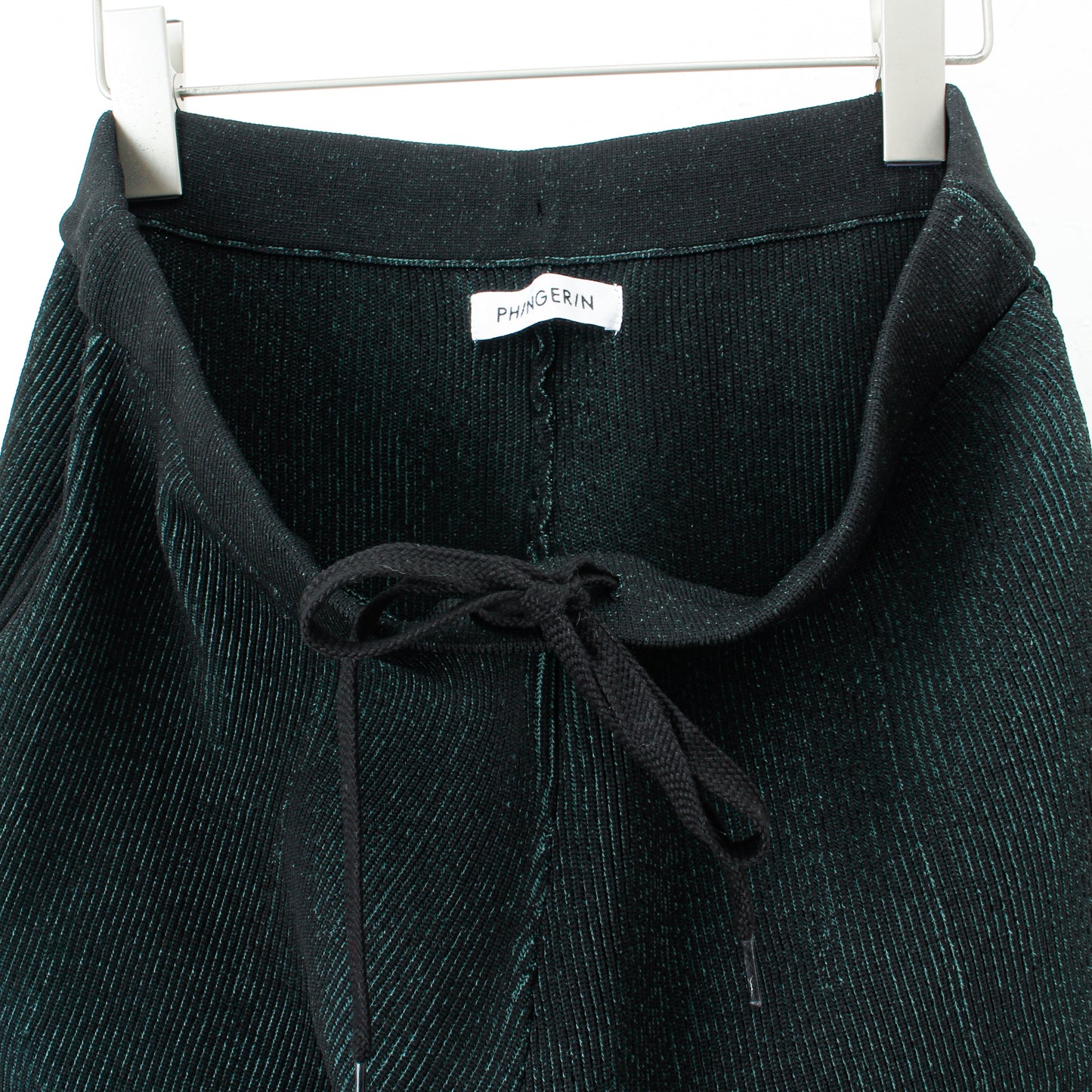 RIDGE KNIT WIDE PANTS / black