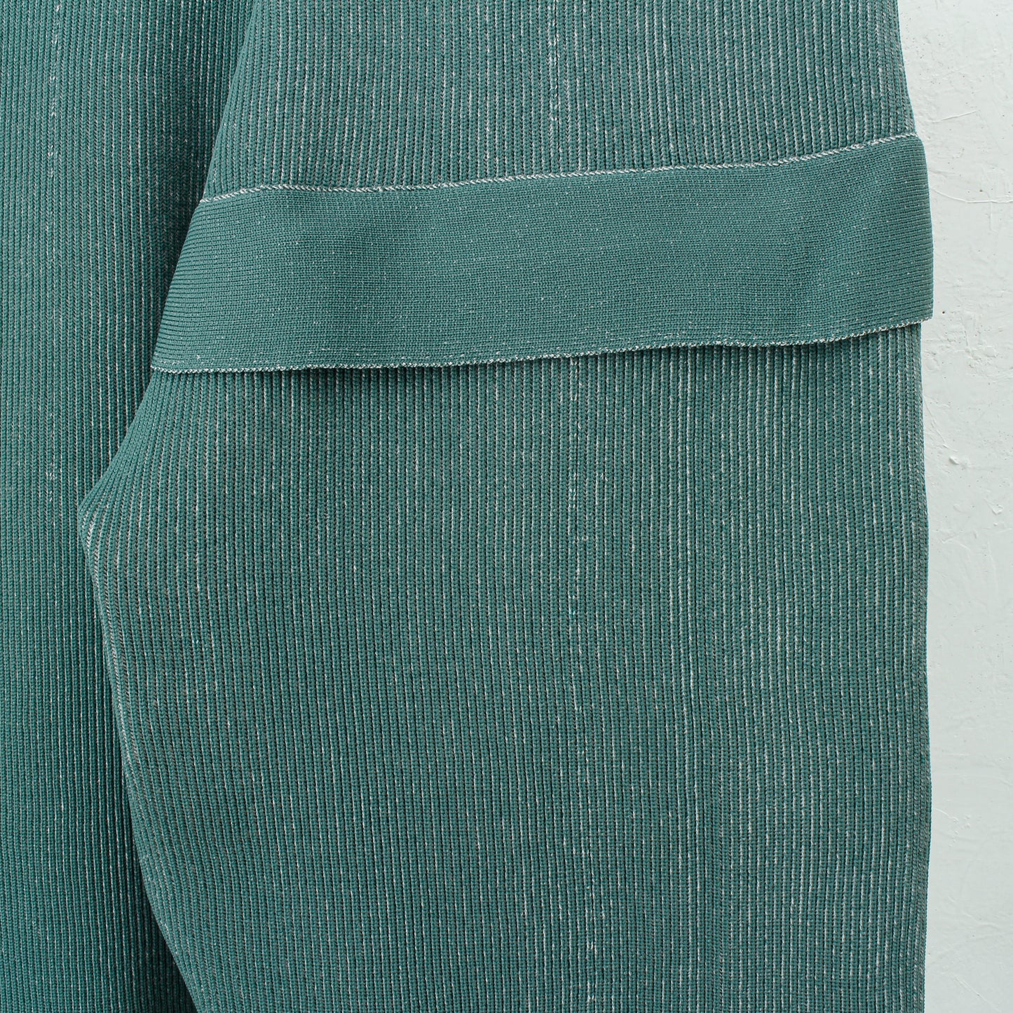 RIDGE KNIT WIDE PANTS / green
