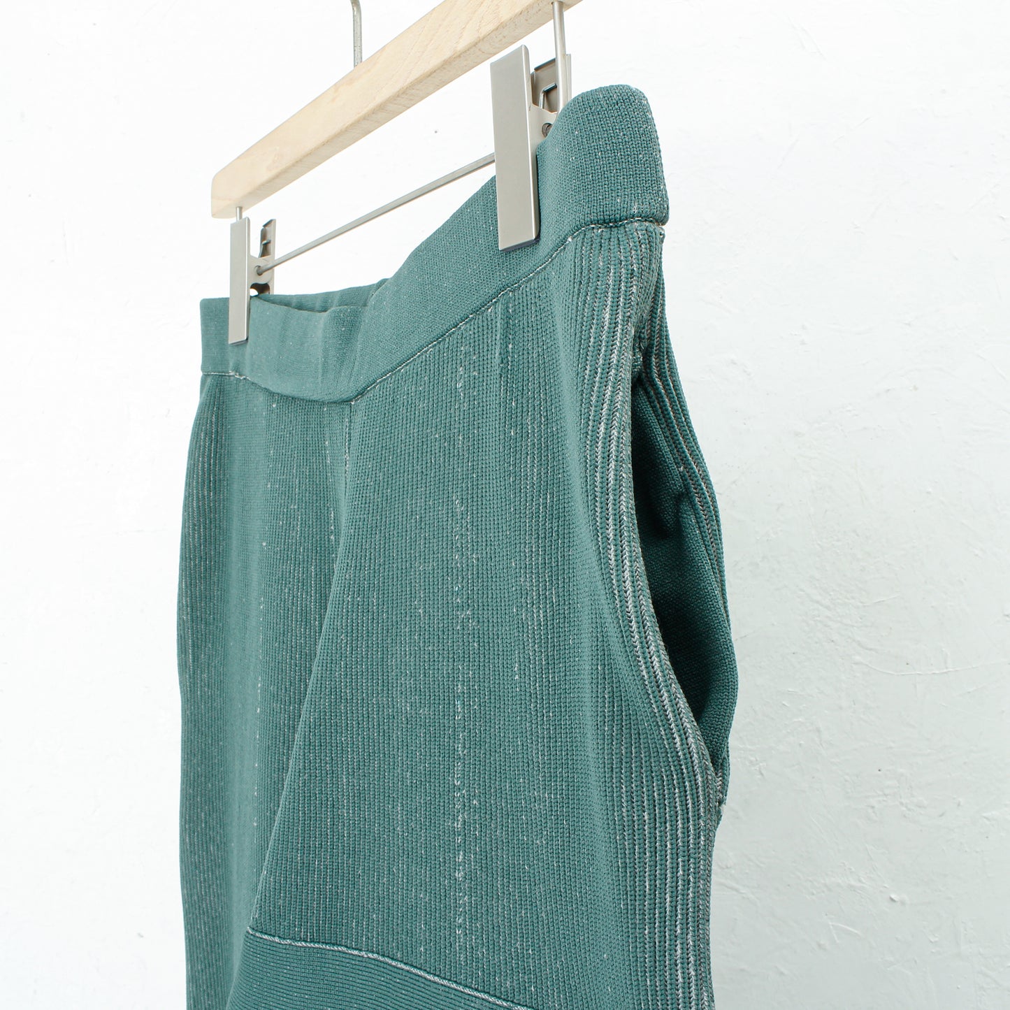 RIDGE KNIT WIDE PANTS / green