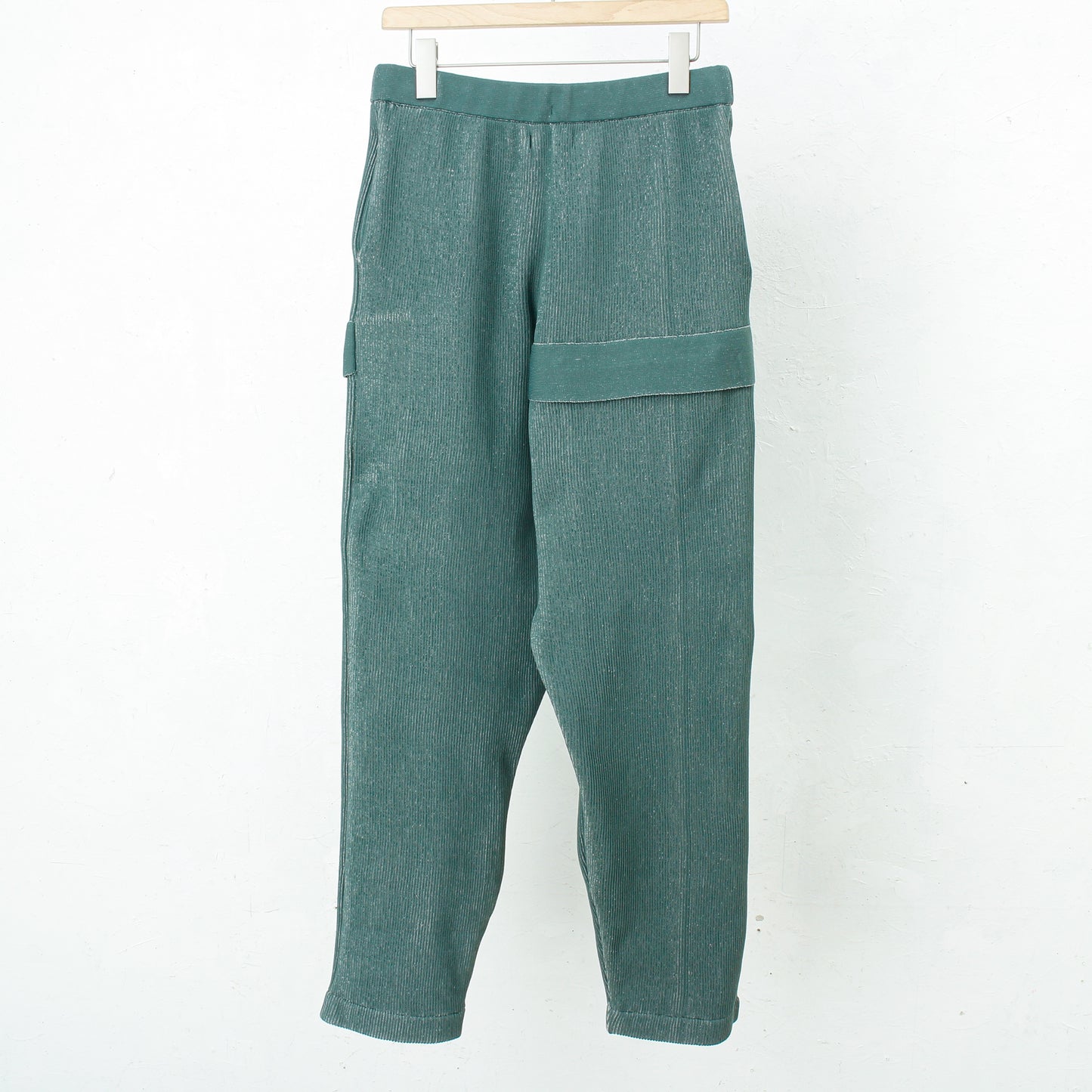 RIDGE KNIT WIDE PANTS / green