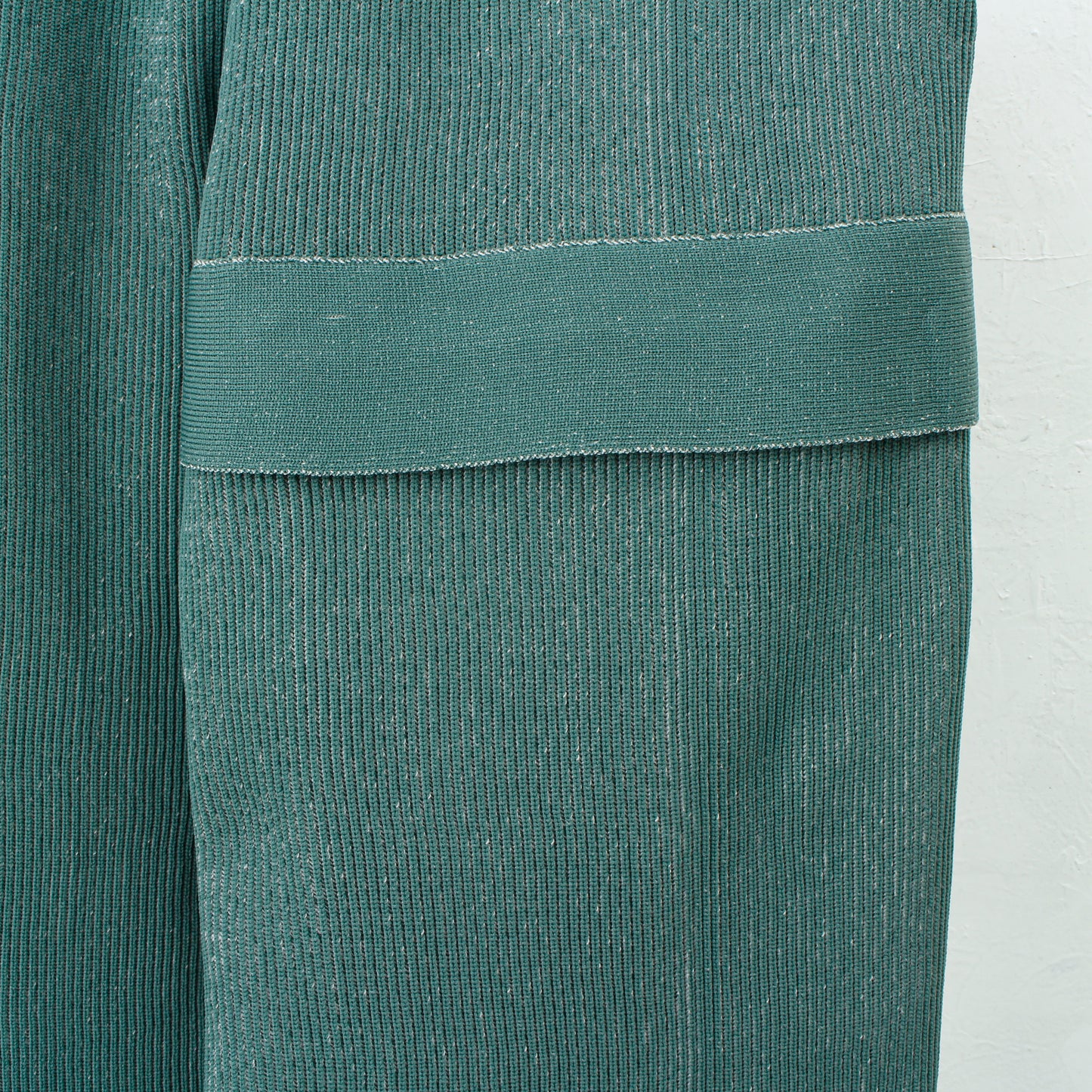RIDGE KNIT WIDE PANTS / green