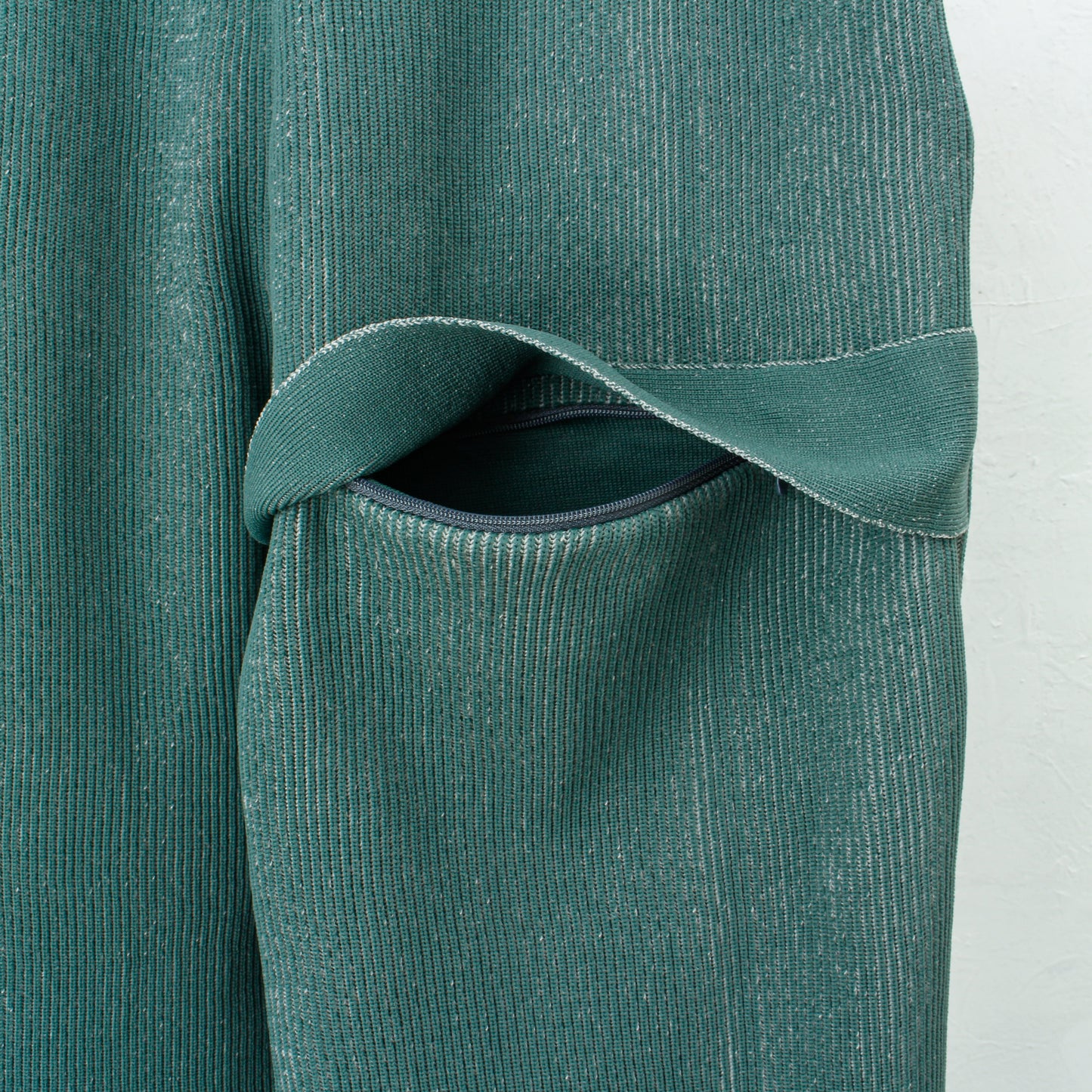 RIDGE KNIT WIDE PANTS / green