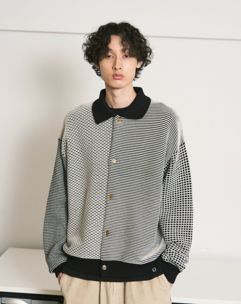 MULTI KNIT SHIRT JACKET / black