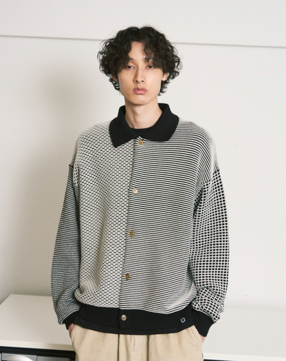 MULTI KNIT SHIRT JACKET / black