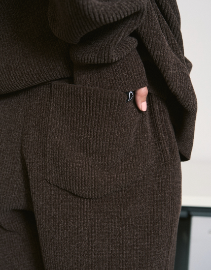 CORDY KNIT PANTS / brown