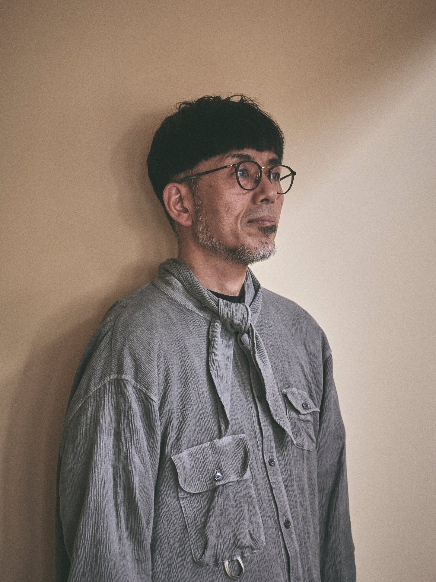 "eatable of many orders" / Celebration Scarf Shirts / charcoal