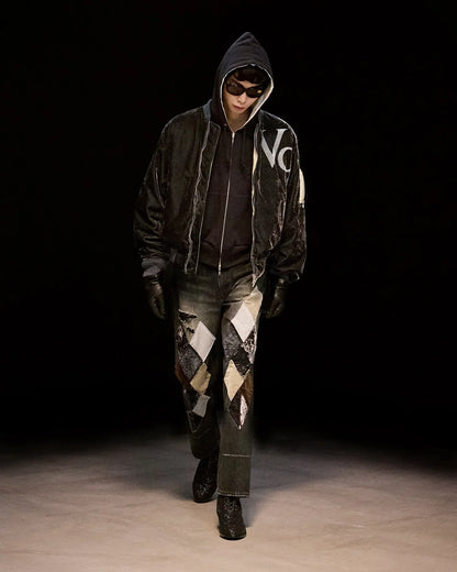 Vc Velvet Puffer Bomber Jacket / Dusty Black