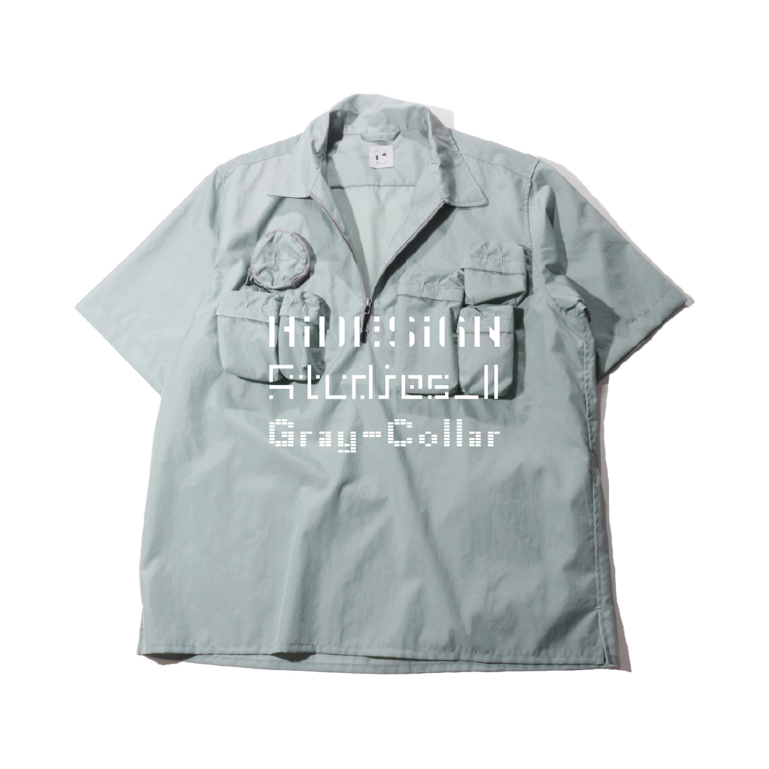 HIDESIGN /HALF ZIP WORK SHIRT