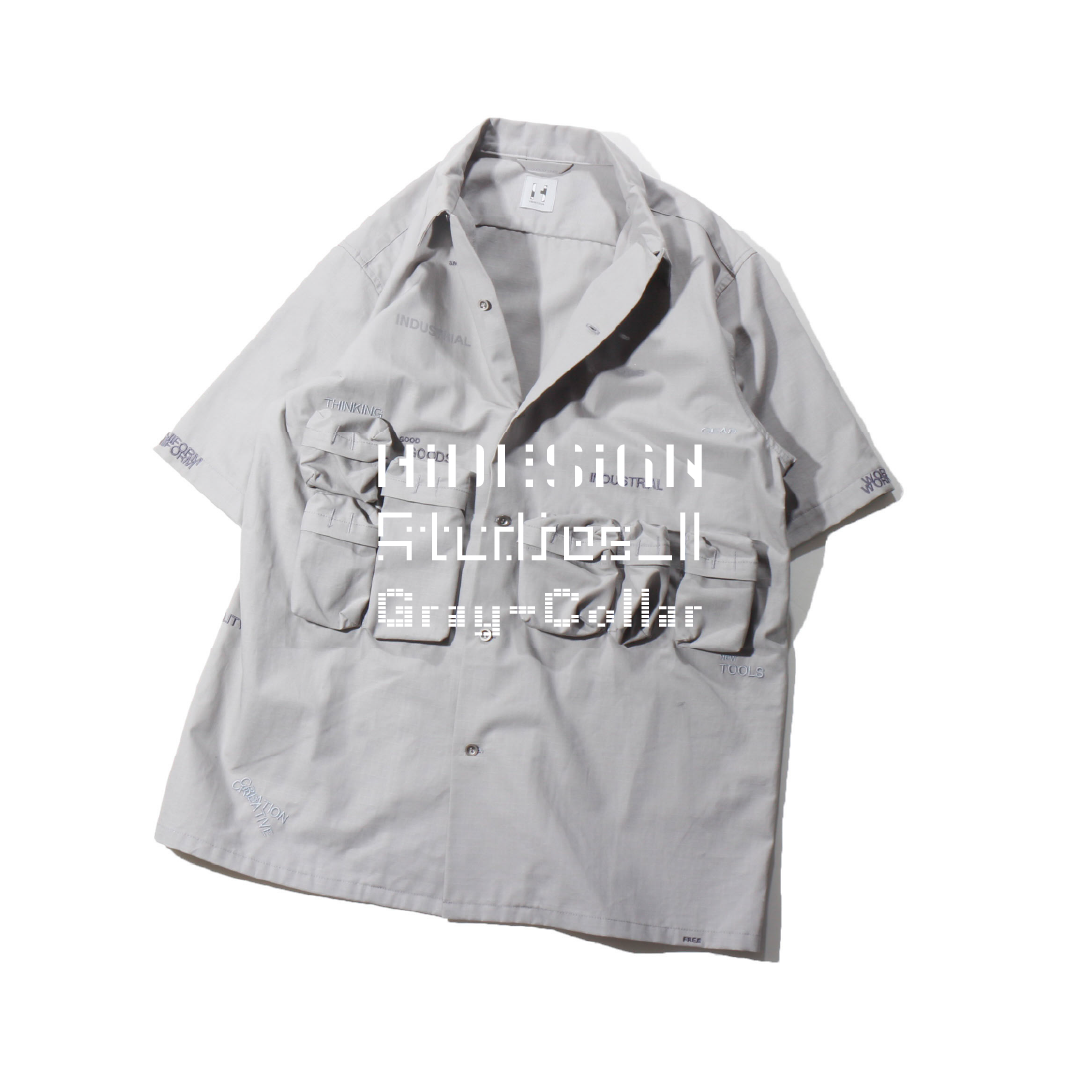 HIDESIGN /　OPEN COLLAR WORK SHIRT