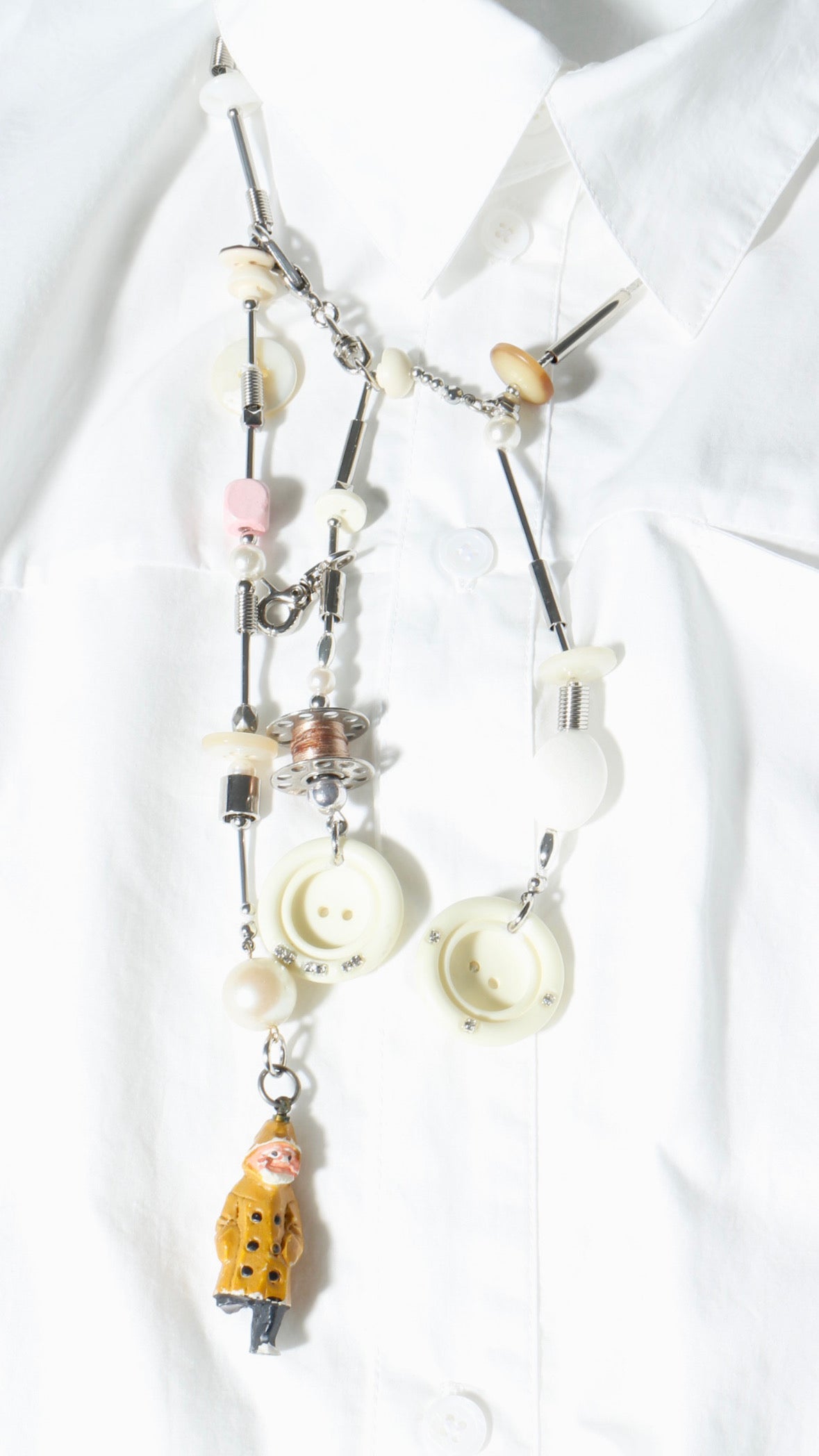 【LEO GON'DO】ROSARY Necklace No,4 IVORY BUTTON / LITTLE MAN