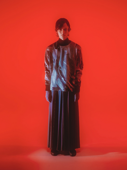 weld_knit_sweater  / silver