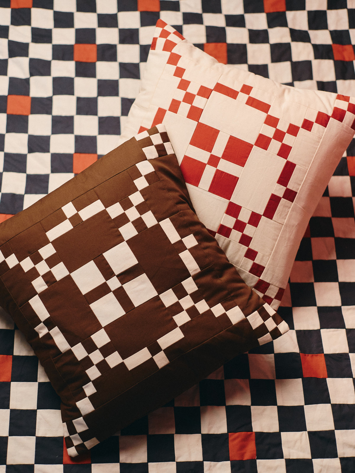【HOUSE QUILT】 / CUSHION COVER＜TILE＞　※受注生産アイテムとなります。