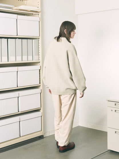 REFLECTIVE KNIT SHIRT JACKET /  oatmeal