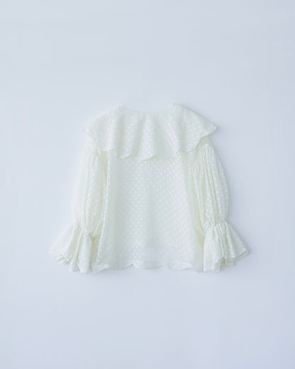 natsumi osawa/dot scalloped blouse #white