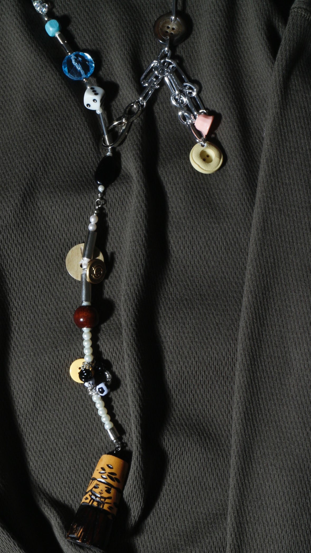 【LEO GON'DO】ROSARY Necklace No,1 DICE / CHAIN / FOUND OBJECTS