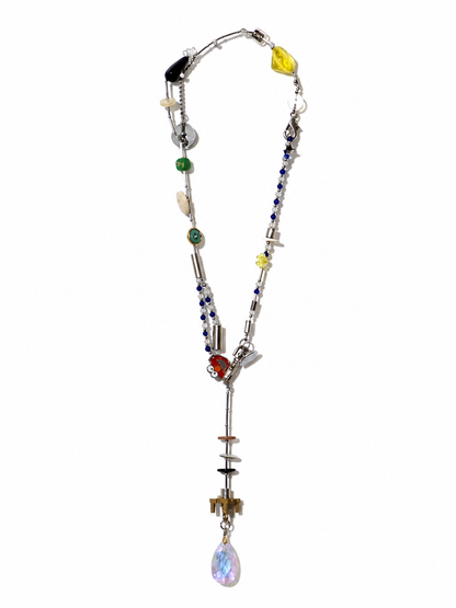 【LEO GON'DO】ROSARY Necklace No,7 BLUE BEADS / PRISM DROP