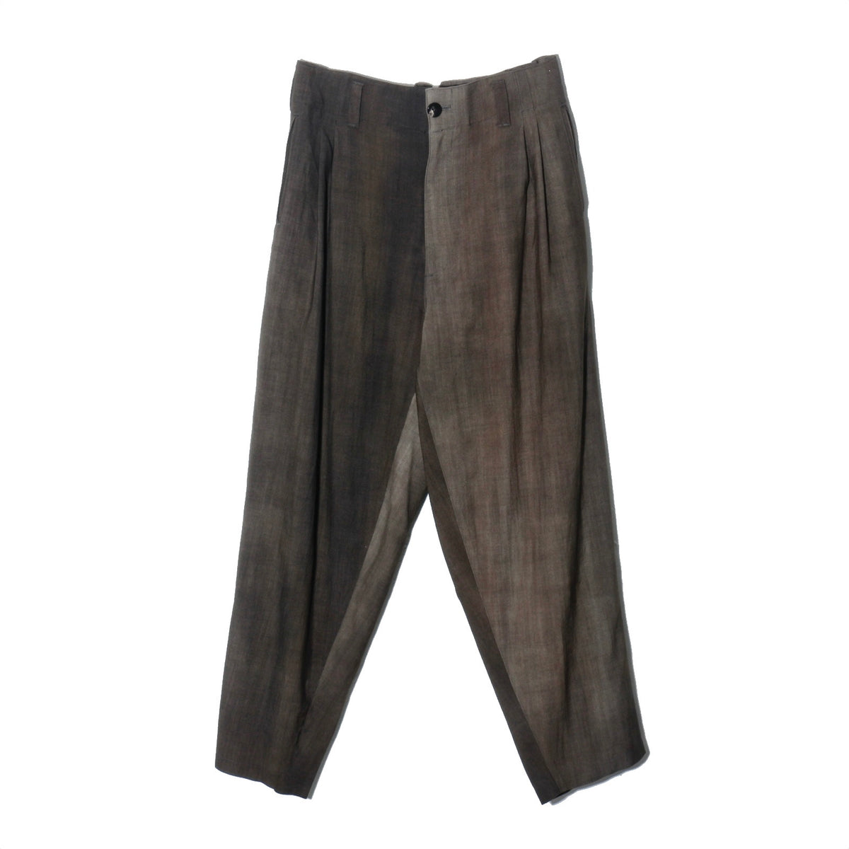 Uneven Dyed 2Tuck Trousers / charcoal