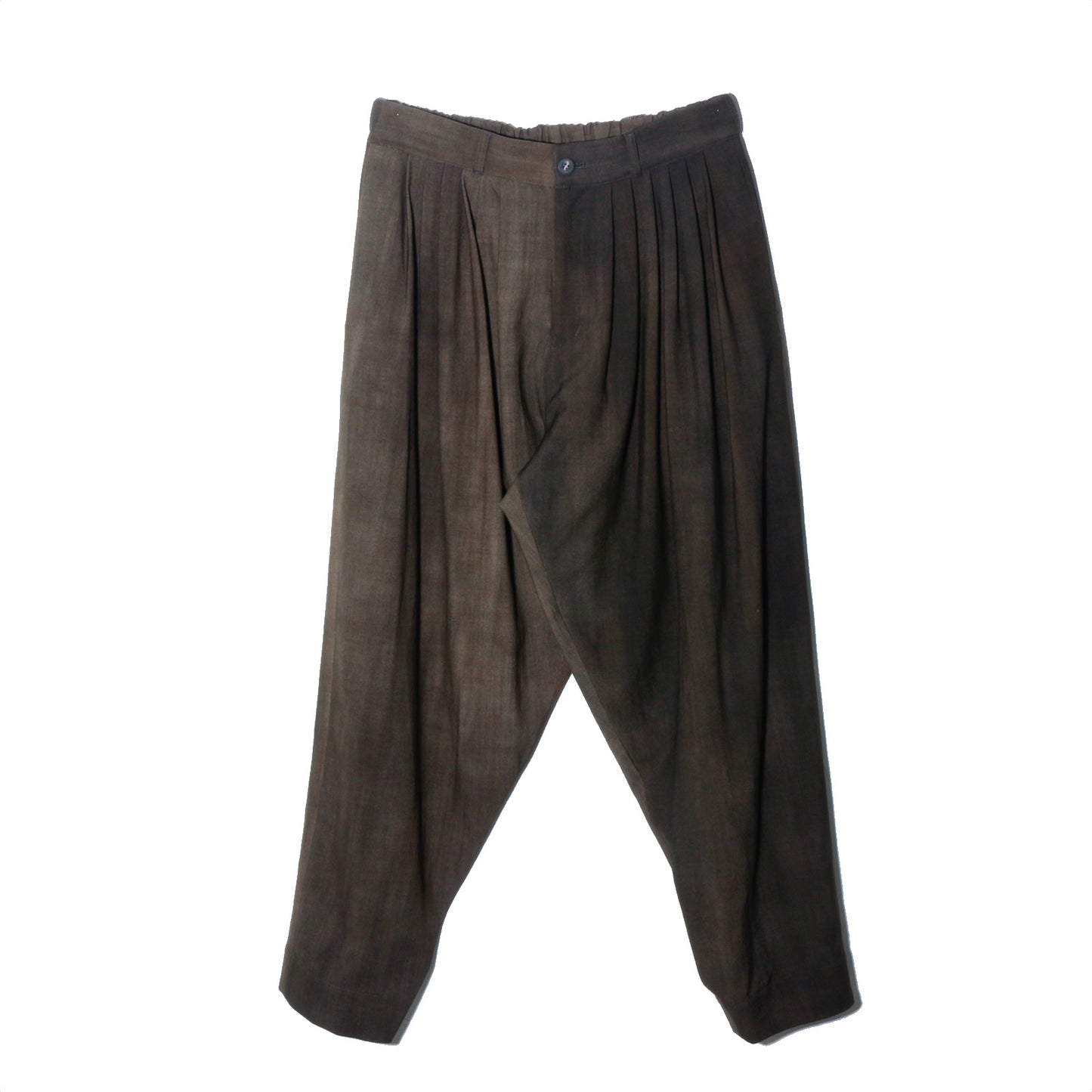 Uneven Dyed 6tuck Pants / charcoal