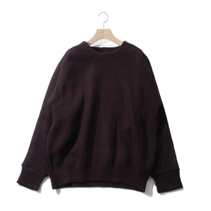 Plating WoolCotton Wide sweater / bordeaux