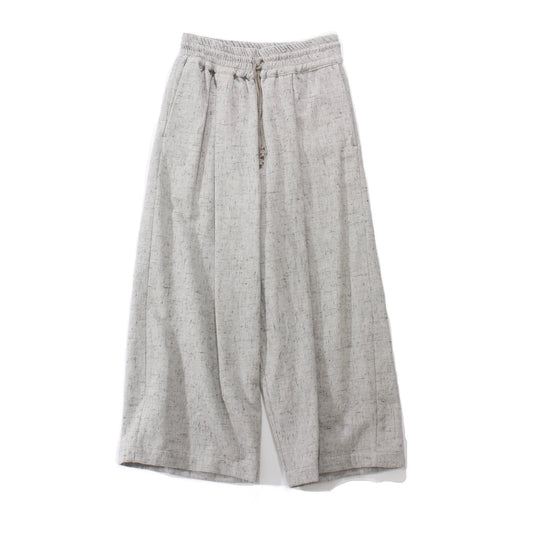 Stone Nep Straight Wide Slacks / white