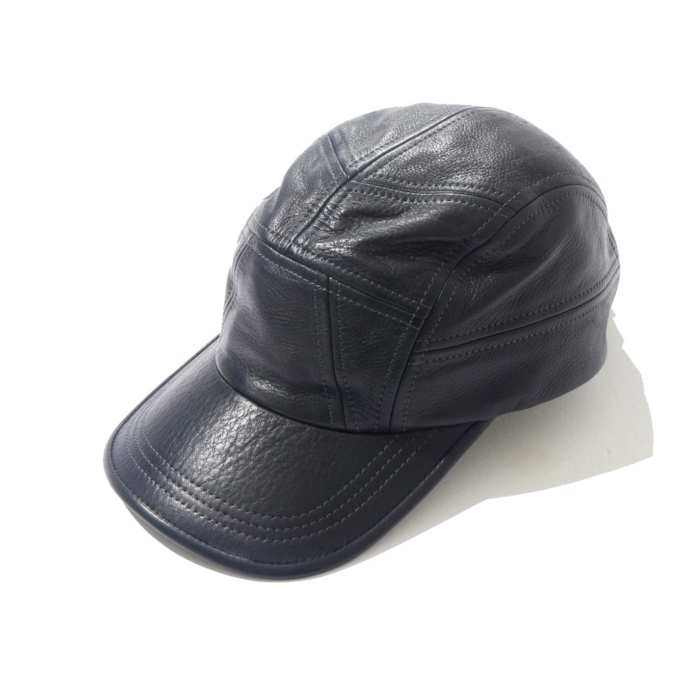 nir / Crushed Leather Cap / black  / ※受注商品となります