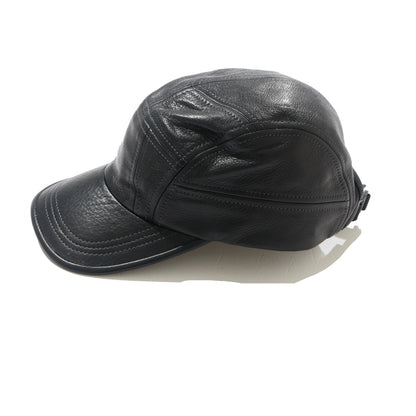 nir / Crushed Leather Cap / black  / ※受注商品となります