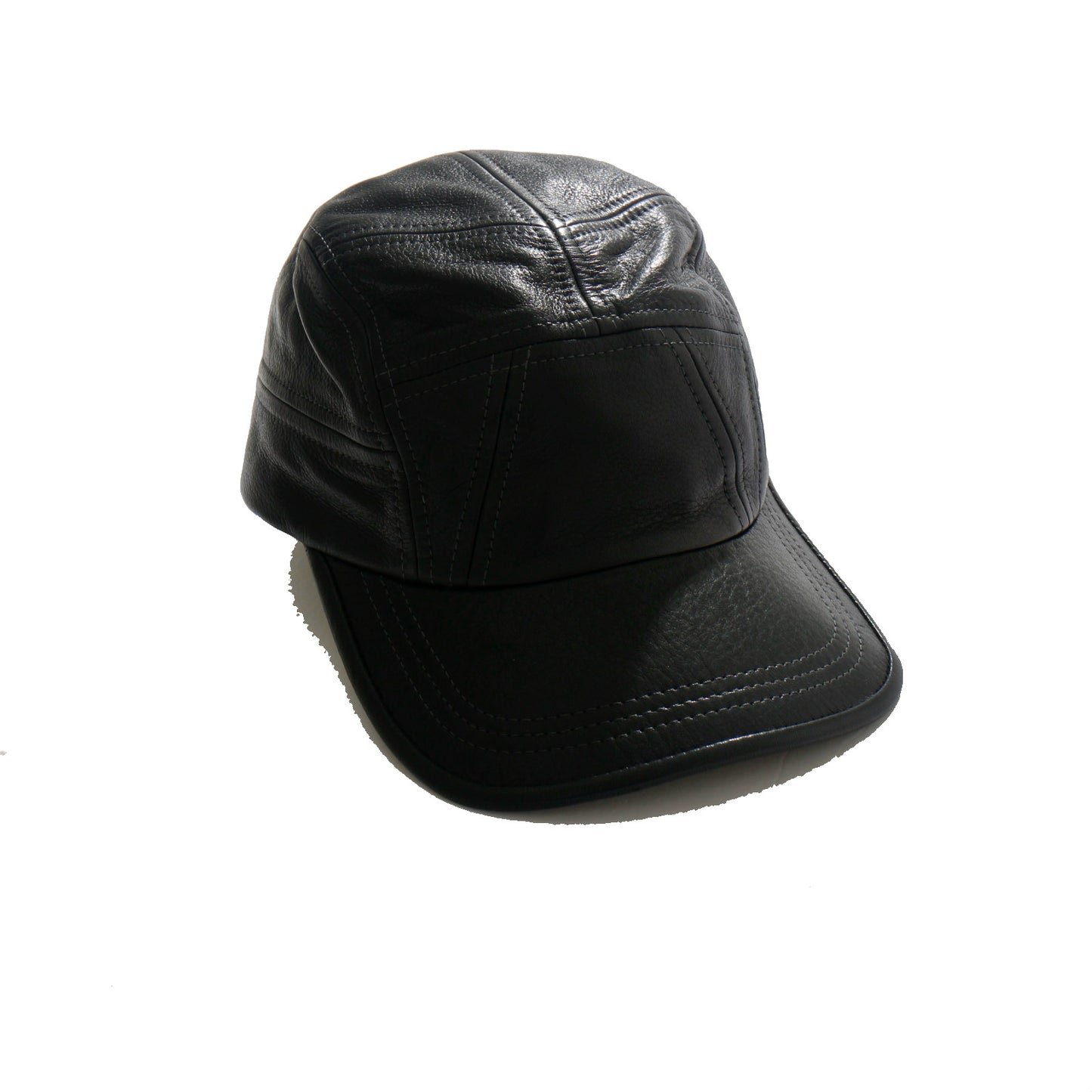 nir / Crushed Leather Cap / black  / ※受注商品となります
