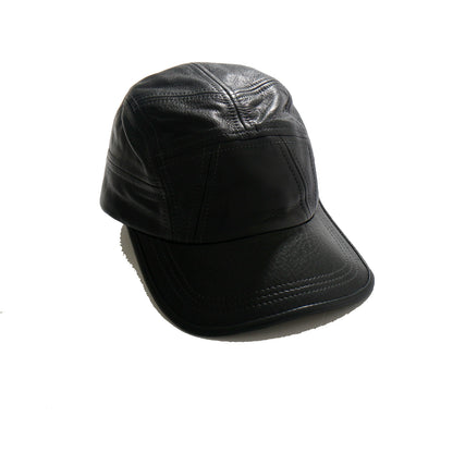 nir / Crushed Leather Cap / black  / ※受注商品となります