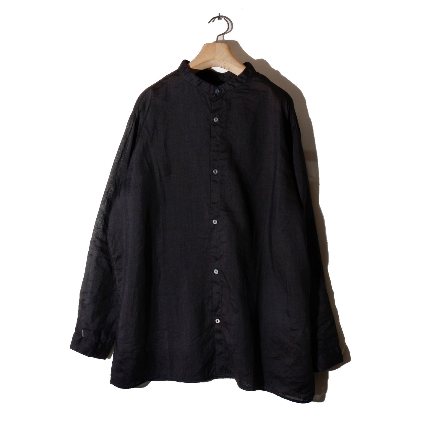 ラミーシルクシャツ /　墨黒
