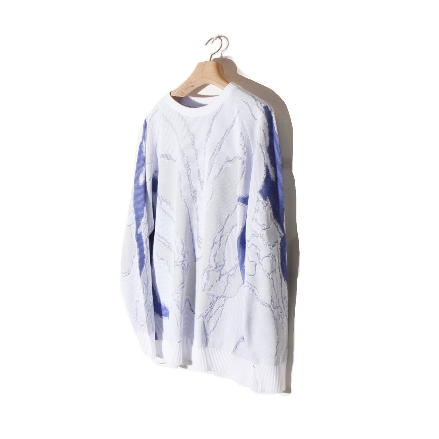 "Bionic Aurora" jacquard sweater / white