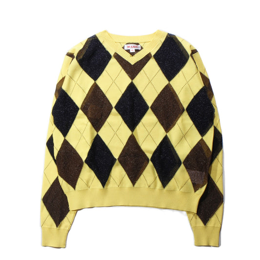 REVERSED ARGYLE SWEATER / yellow