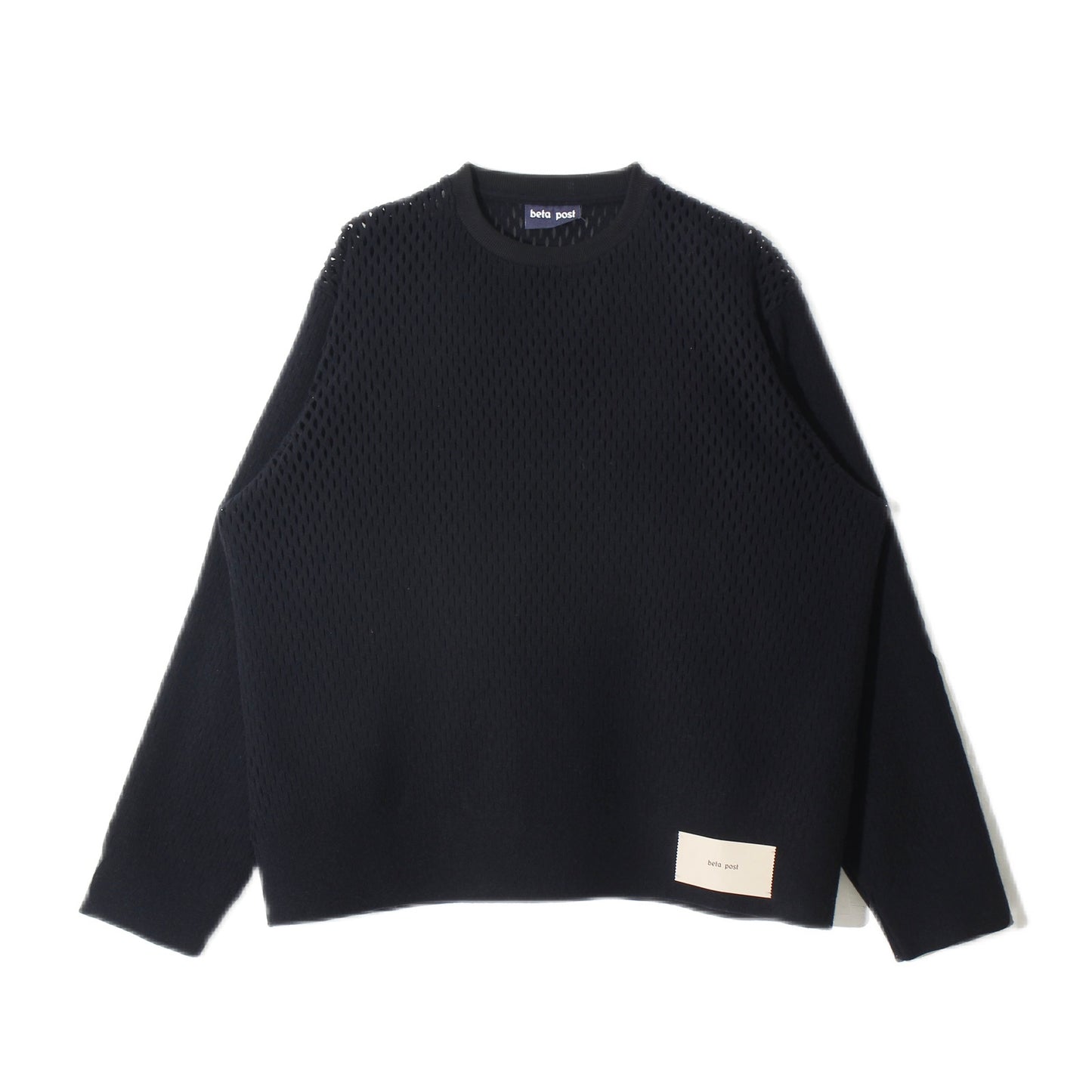 slited melton sweater / navy