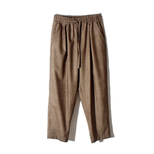Uneven Dyed Tapered Pants / brown-beige