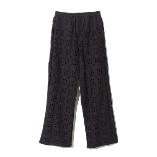 FLOWER HOLE SWEAT PANTS  / bk