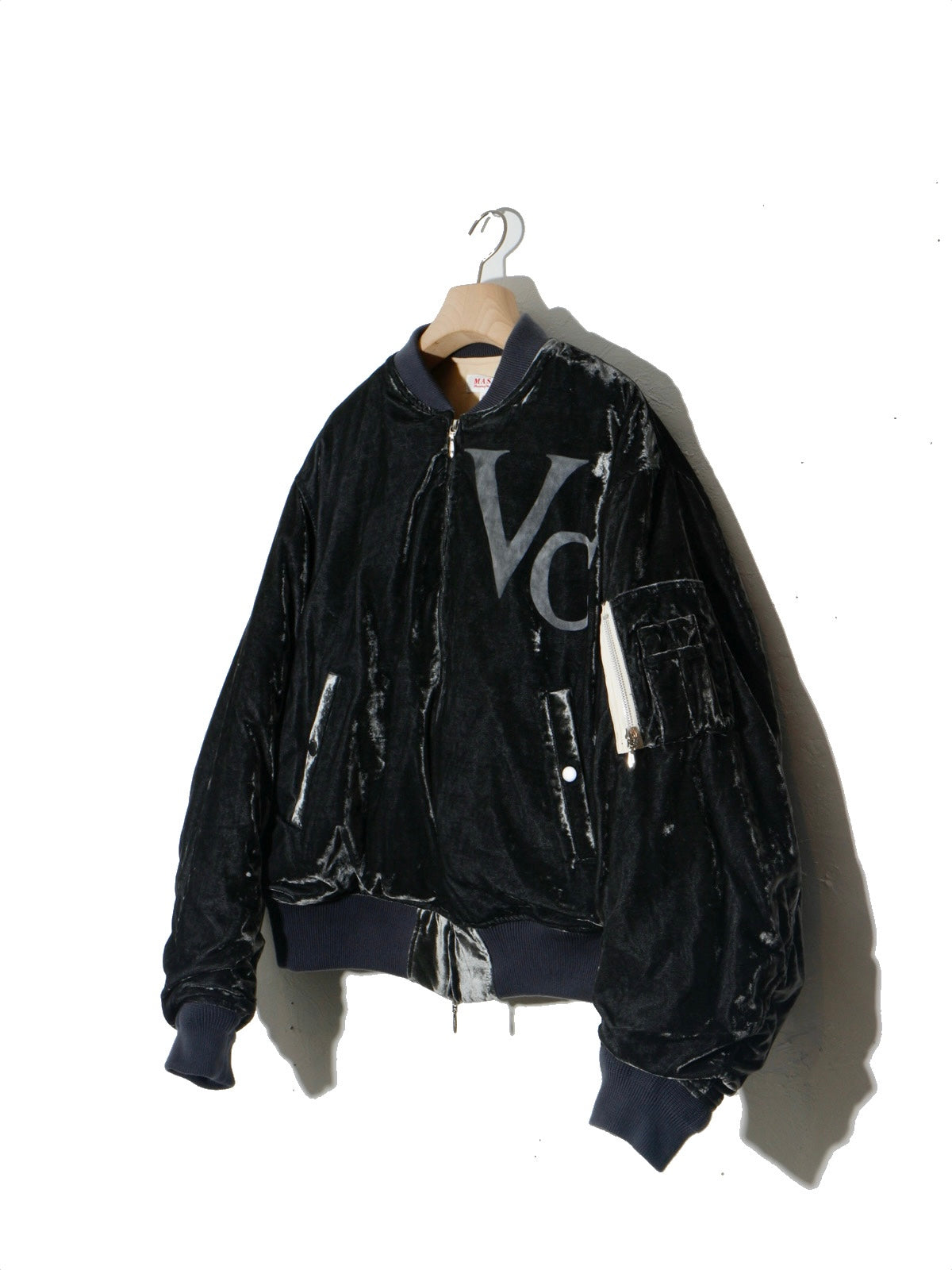 Vc Velvet Puffer Bomber Jacket / Dusty Black