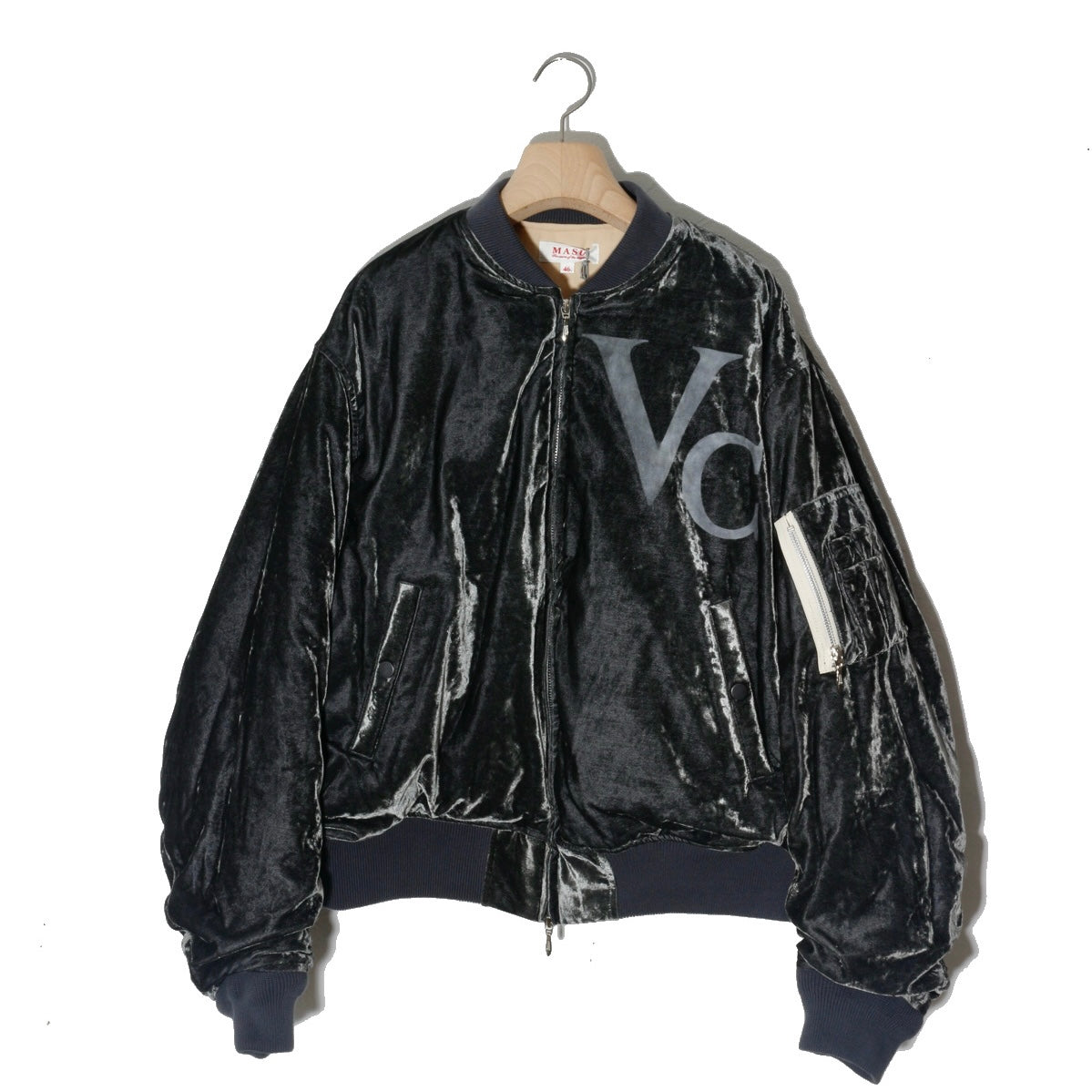 Vc Velvet Puffer Bomber Jacket / Dusty Black