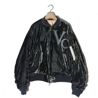 Vc Velvet Puffer Bomber Jacket / Dusty Black