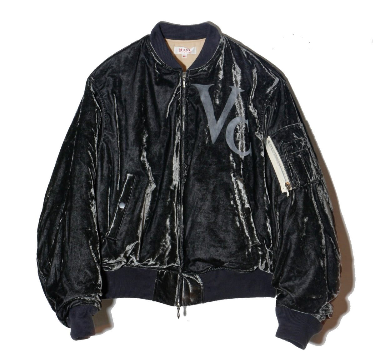 Vc Velvet Puffer Bomber Jacket / Dusty Black