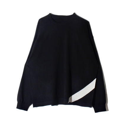 STROKE KNIT TEE MESH L/S /. black