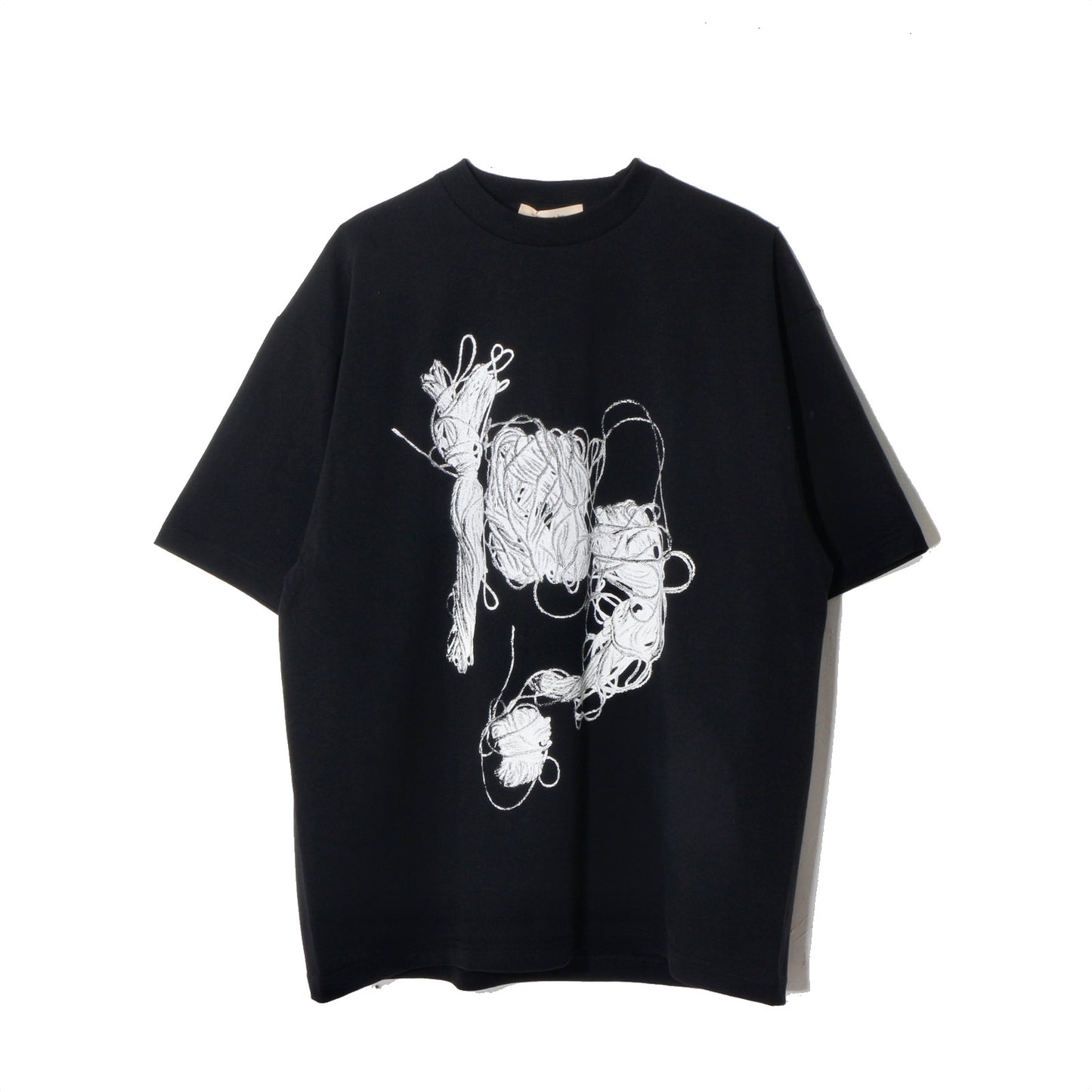 print T-shirt / yarn  / bk