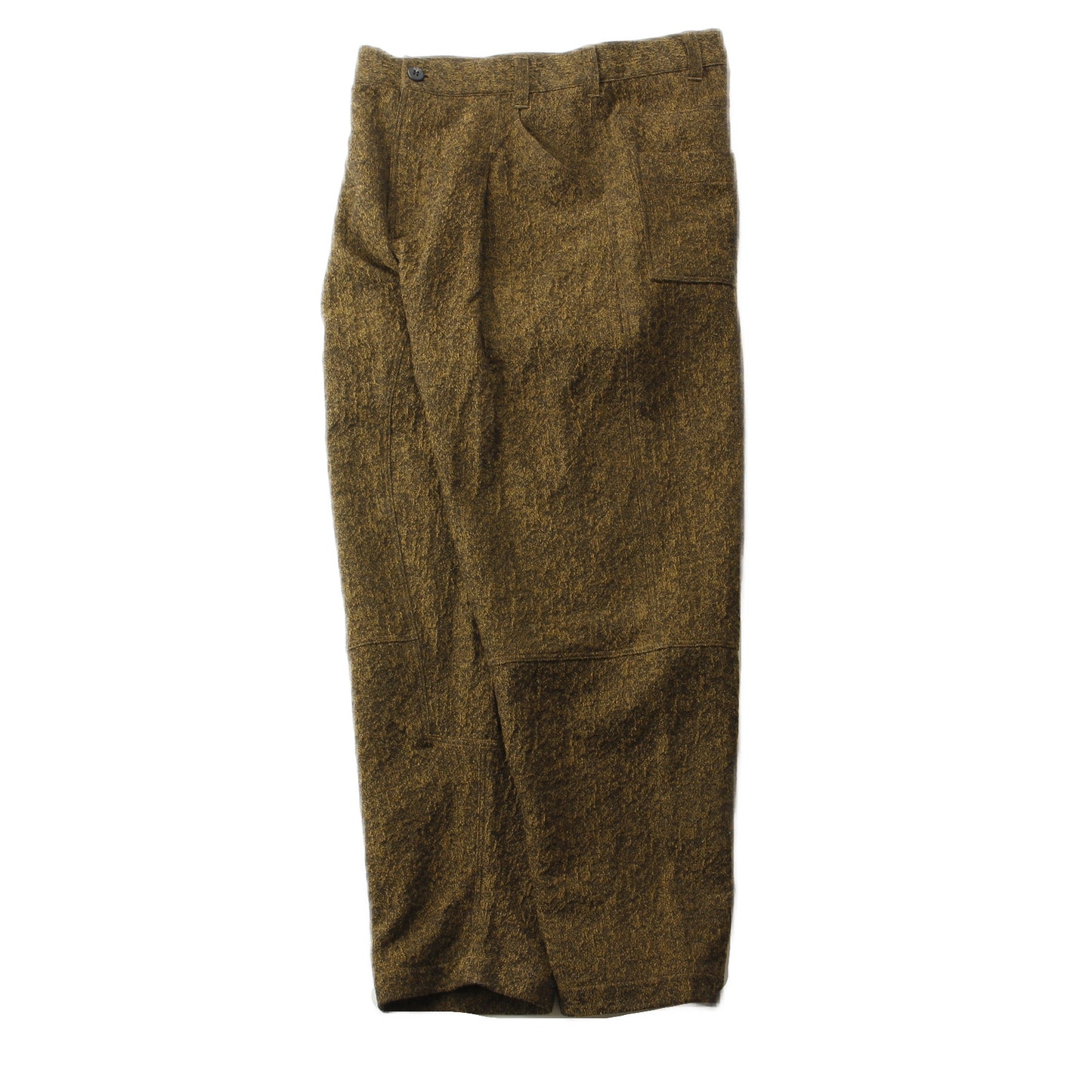 Moss Jacquard CottonWool Arched Pants / MUSTARD