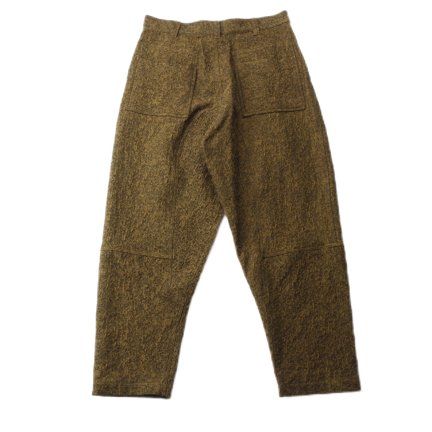 Moss Jacquard CottonWool Arched Pants / MUSTARD