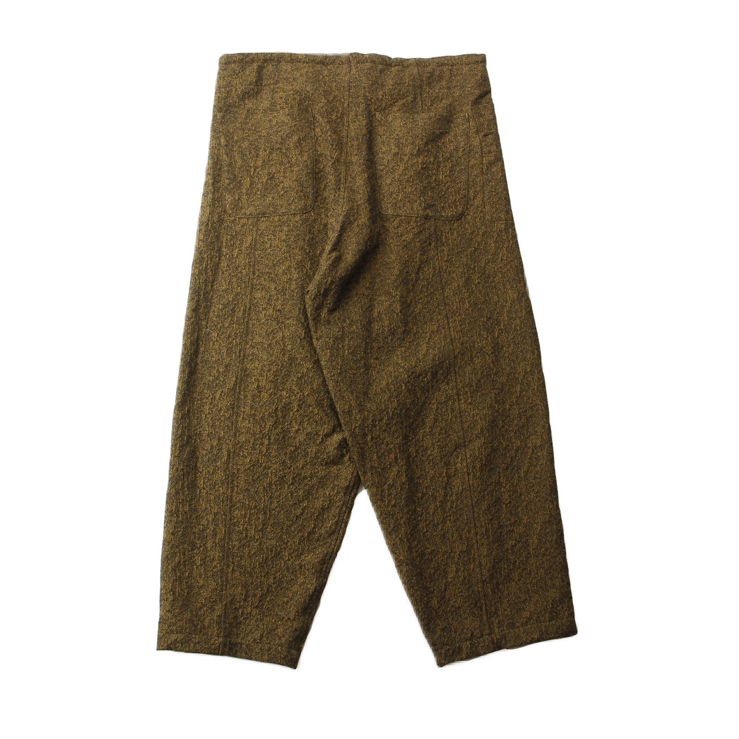 Moss Jacquard CottonWool Switching Wide Pants / MUSTARD