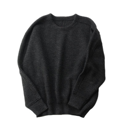 Plating WoolCotton Wide Sweater / black