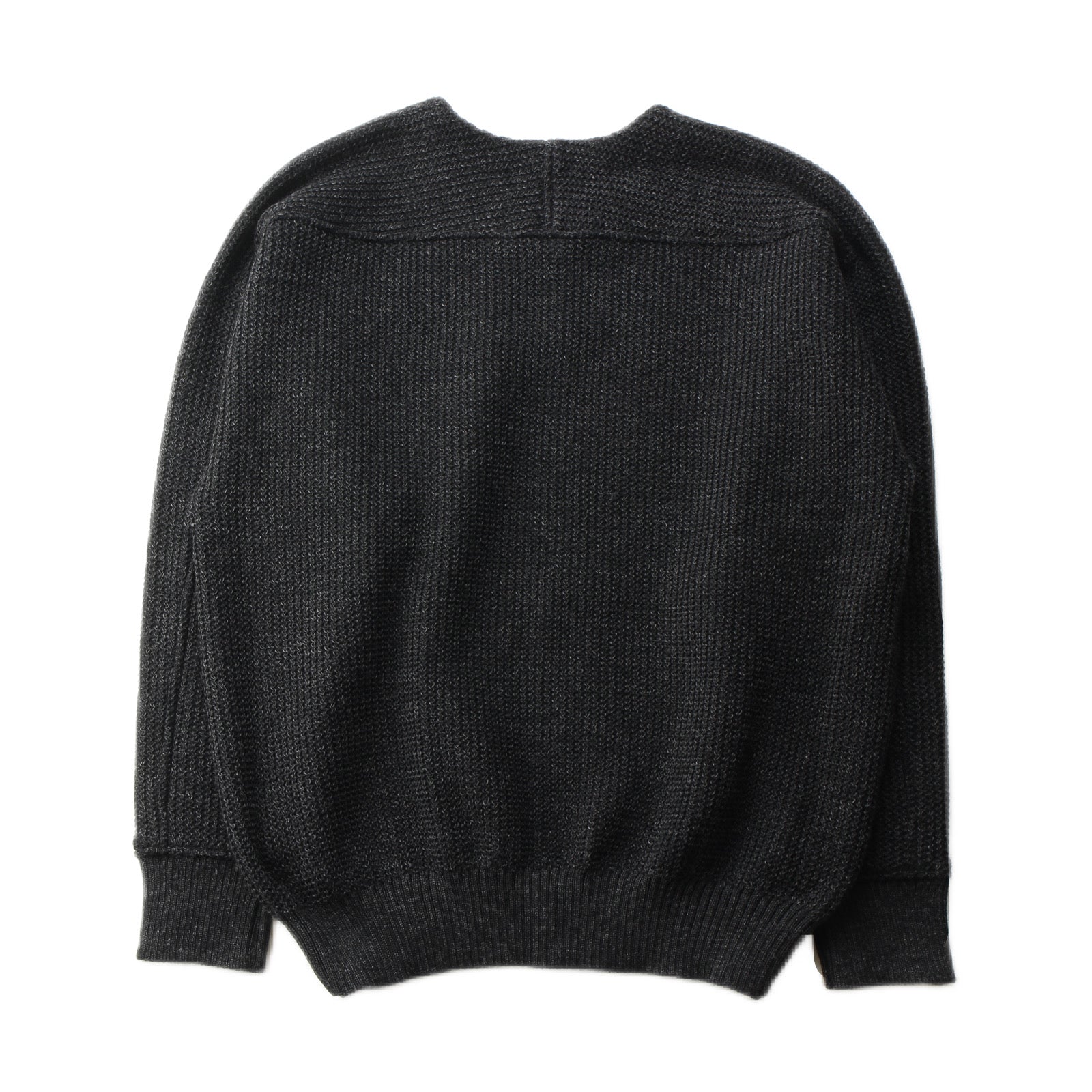 Plating WoolCotton Wide Sweater / black