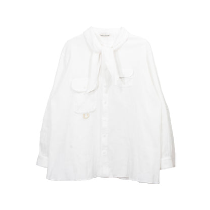 "eatable of many orders" / Celebration Scarf Shirts / off white