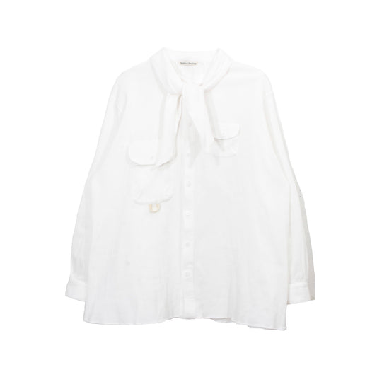 "eatable of many orders" / Celebration Scarf Shirts / off white